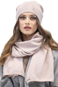 Vivisence Classic Cut Winter Hat For Women Warm And Comfortable Wool 7011, light pink