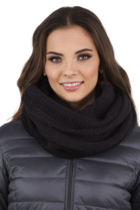Vivisence Écharpe Tube Tricotée Femme Chaude Et Confortable Pour L’Hiver 7103, noir