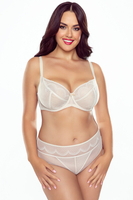 Vivisence Dame Slip Unterhose Spitze Tüll getupft Unterwäsche Bund 1050, Beige