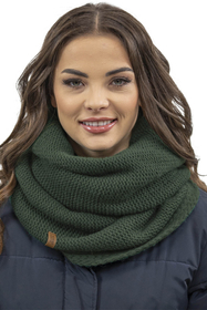 Vivisence Damen Bommelmütze Und Loop-Schal Mit Bommel Ideal Für Wintertage 7014, grün