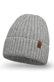 Vivisence Classic Women’s Hat for Autumn and Winter Perfectly Fitted with Turned-Up Hem Made from Warm Ribbed Yarn Lightweight Design Without Fleece Lining, light grey