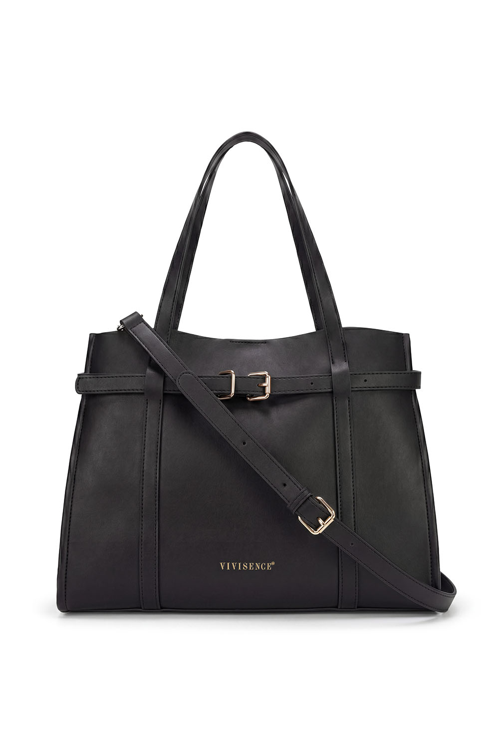 Vivisence Women Top Handle Bag Magnetic Closure Versatile Carry And Organization, Black