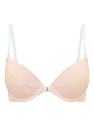 Vivisence Women's Clear Strap Bra Push Up Invisible Backless Clear Back Bra with Transparent Straps for Backless Dresses, beige