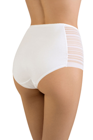 Vivisence Dame Slip Hoher Bund Klassisch Glatt Netz Voll Unterhose 4014, weiß