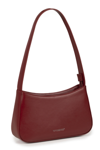 Vivisence Damen Umhängetasche Mit Reißverschluss Minimalistisch Design Für Alltag, weinrot
