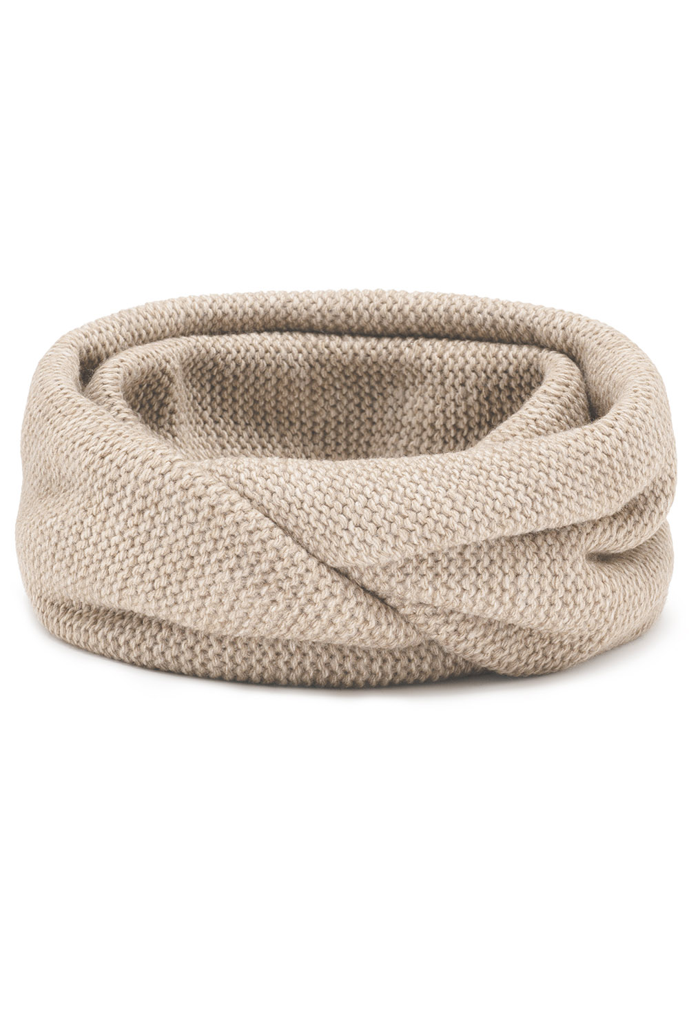 Vivisence Knitted Loop Scarf Double Folded Warm Ideal For Winter 7103, light beige
