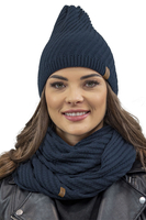 Vivisence Loop Scarf Double Layered Ideal For Cold Winter Days 7017S, dark blue