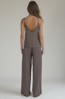 Vivisence Pyjama Set Femme Viscose Bretelles Fines Coupe Ample Confort Nuit 2046, gris