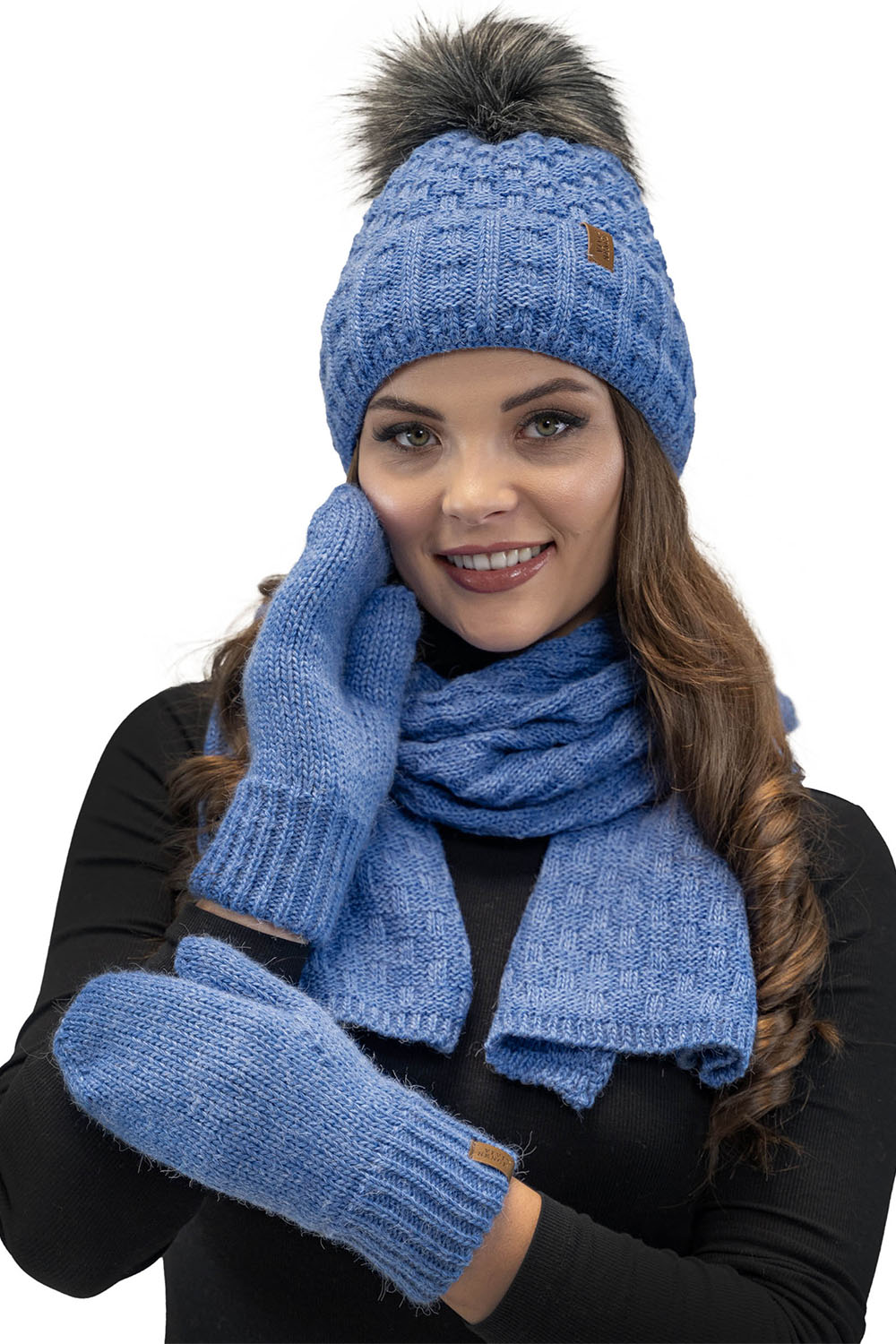 Vivisence Moufles Femme Hiver Confort Pour Les Journées Froides 7015, jeans
