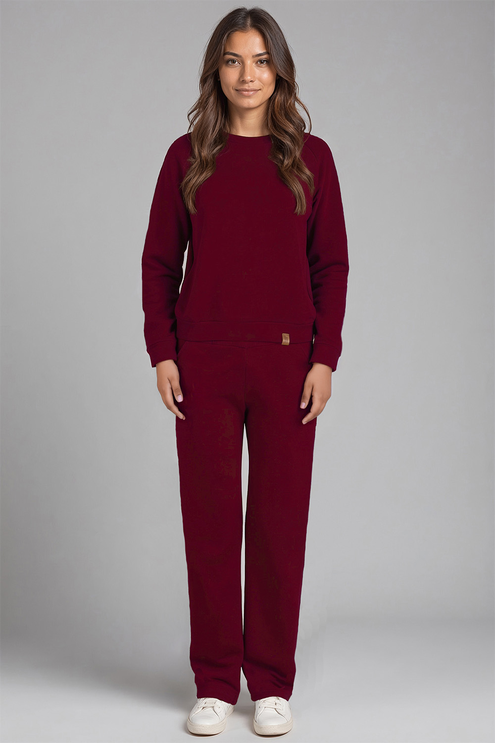 Vivisence Women's Sweatpants Wide Leg Lounge Relaxed Fit High Waist Knit Trousers With Elastic Waistband And Side Pockets Ideal For Casual Everyday Or Homewear Looks 9102, maroon