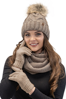 Vivisence Écharpe Tube Tricotée Femme Chaude Et Confortable Pour L’Hiver 7103, beige