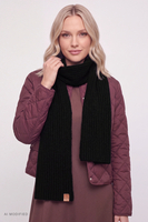 Vivisence Women's Ribbed Wool Blend Scarf, black