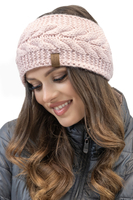 Vivisence Thick Yarn Headband For Women Winter Perfect Fit Ideal Comfort 7094, powder pink