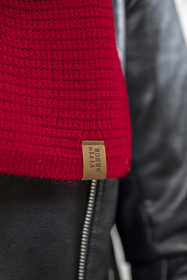 Vivisence Écharpe Femme Large Tricotée Chaude Douce Élégante Pour L’Hiver 7041S, rouge