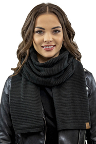 Vivisence Damen Schal Strick Warm Breit Weich Elegant Sportlich Winter 7041S, schwarz