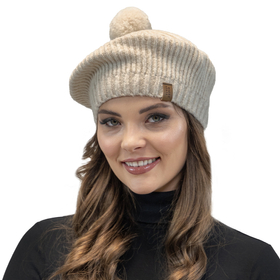 Vivisence beige women's beret7074, beige