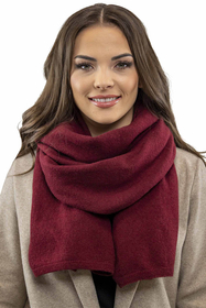 Vivisence Damen Baskenmütze Schal Set Wolle Applikation Lang Warm 7037kmpl, weinrot