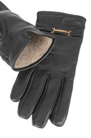 Vivisence Femme Gants En Cuir Hiver Doublure Laine Chaleur Et Confort, noir