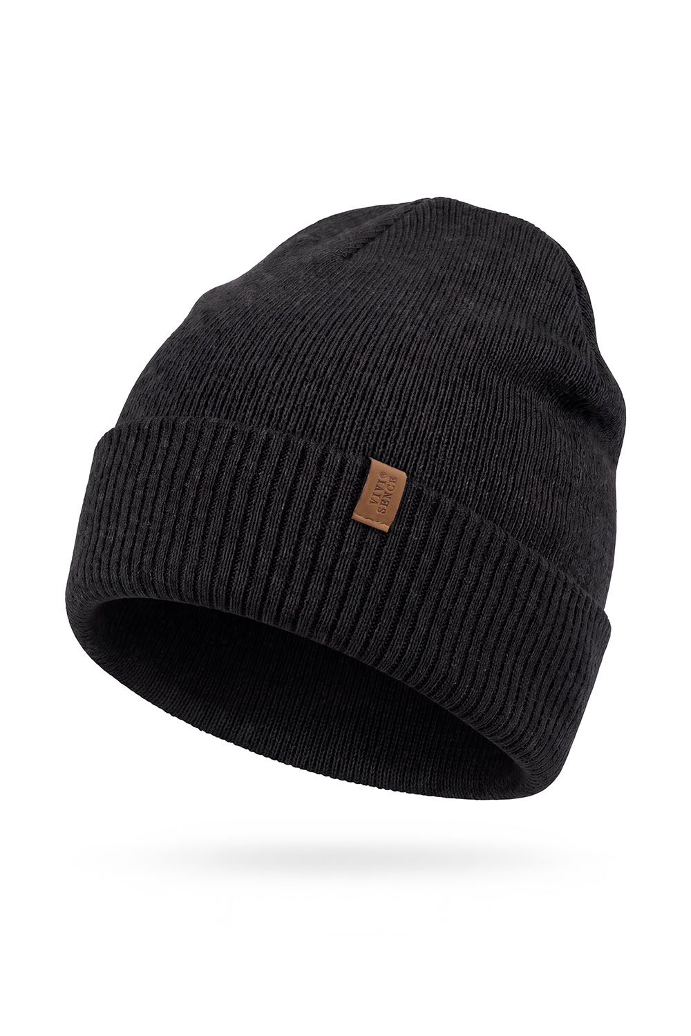 Vivisence bonnet homme laine mérinos chaud ville hiver, noir
