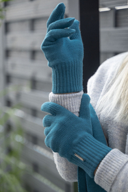 Vivisence Damen Handschuhe Winter Aus Warmem Garn Perfekt für Kalte Tage 7204, türkis