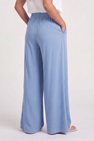 Vivisence pantalon large en viscose femme coupe wide leg, bleu