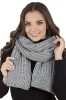 Vivisence Bonnet Et Écharpe Femme Pour L'automne et L'hiver Ensemble En Fil Chaud Avec Doublure En Polaire Anti-Statique Et Pompon En Fausse Fourrure Parfait Pour Les Froids Jours 7016Kmpl, gris clair