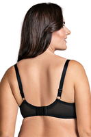 Vivisence Soutien-Gorge Semi-Rembourré Élégant Dentelle Florale Bretelles Réglables Maintien Optimal Sans Baleines Latérales Idéal Comme Cadeau, noir