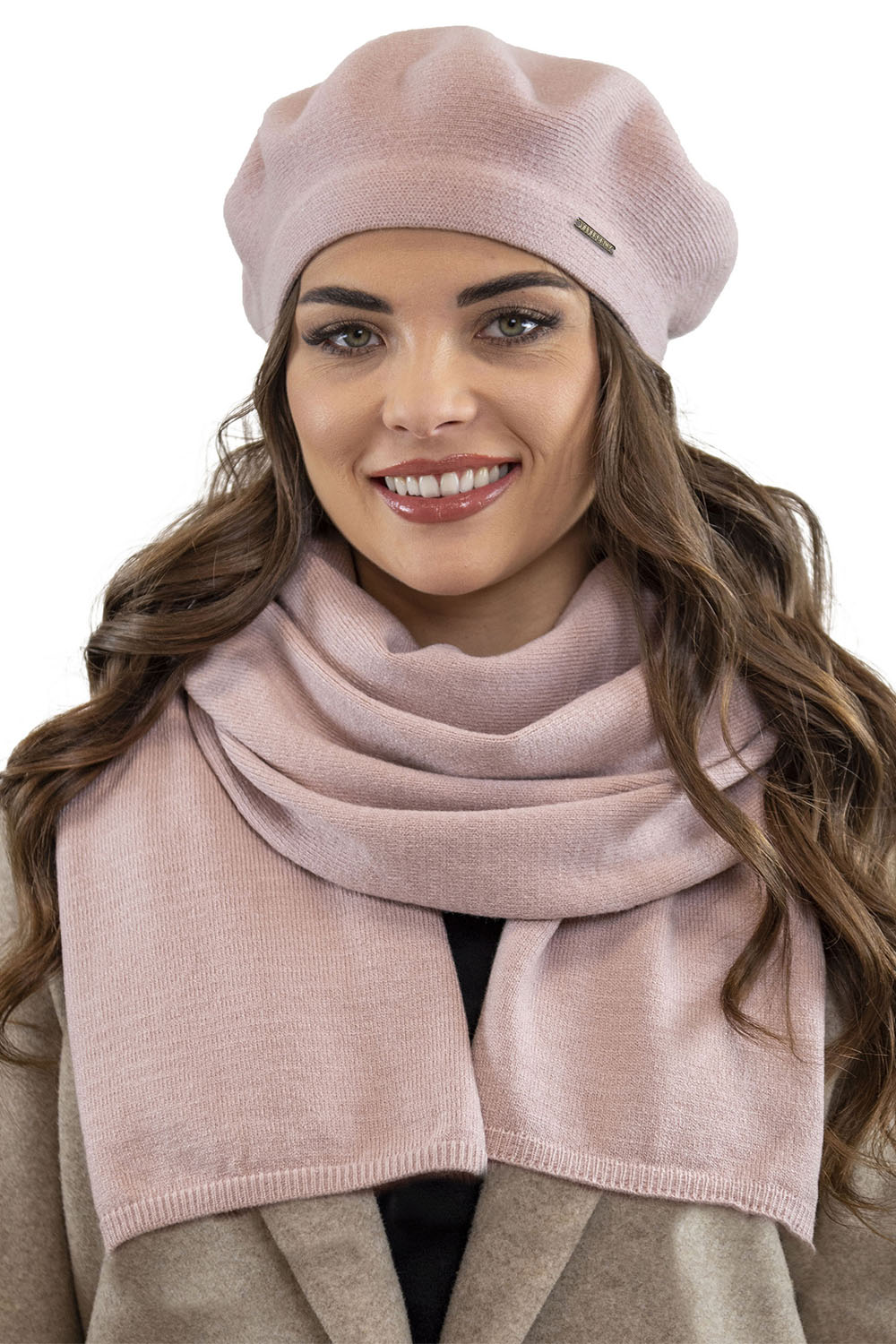 Vivisence Women's Beret Warm And Cozy Protection Against Cold 7005, pink