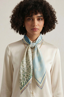 Vivisence Women Silk Scarf Hand Rolled Edges Versatile Elegant Style for Everyday, green