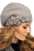 Vivisence Winter Mütze für Damen Handgefertigte Herbst Elegante Beanie Wintermütze aus Schurwolle Antistatische Eigenschaften Perfekt Für Kalte Wintertage Modell 7072, grau