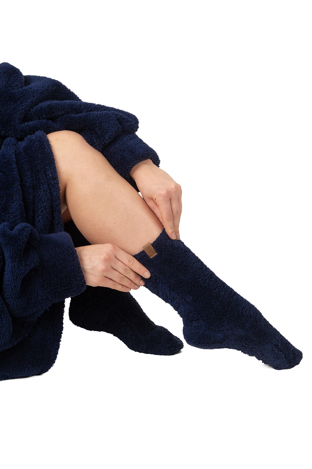 Vivisence Damen Deckenpullover Mit Socken Warm Flauschig One Size Geschenk 5028Kmpl, dunkelblau