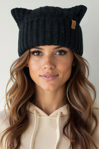 Vivisence Femme Bonnet Hiver Laine Merinos Doux Pour Protection Contre Le Froid, noir