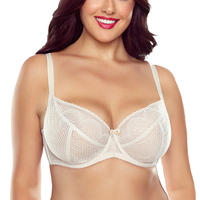 Vivisence Bügel BH Für Damen Netzstoff Softcups Elegante Und Feminine Looks 1050, beige