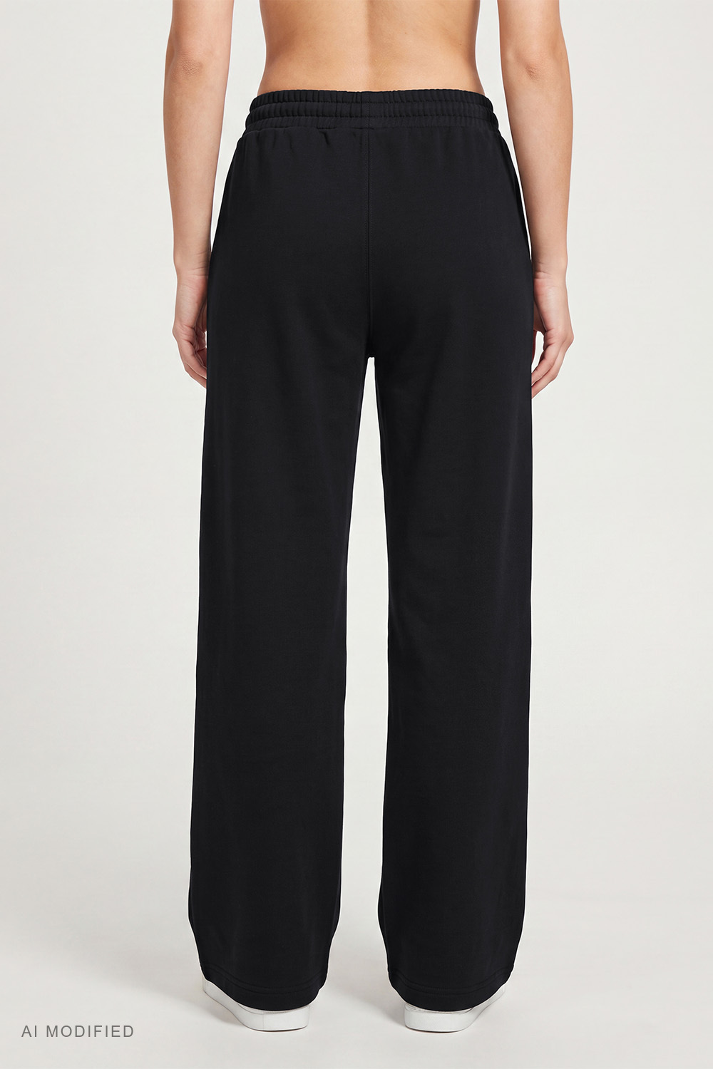 Vivisence Femme Pantalon Large Taille Haute Ajustable Confort Quotidien, noir