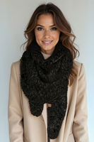 Vivisence Women Winter Scarf Soft Knit Acrylic Blend For Cozy Warmth Daily Style, Black