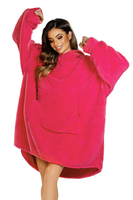 Vivisence Damen Deckenpullover Mit Socken Warm Flauschig One Size Geschenk 5028Kmpl, himbeerrot