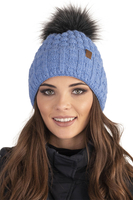 Vivisence Pom Pom Hat For Women Fleece Lined Knitted Winter Style 7015, jeans
