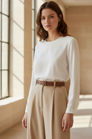 Vivisence Damen Ledergürtel Echtes Leder Goldene Schnalle Klassisch P0001, 