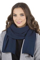 Vivisence Bonnet Et Écharpe Femme Pour L'automne et L'hiver Ensemble Chaud En Laine Avec Doublure Antistatique Pour Les Froids Jours Et Les Activités En Plein Air 7010Kmpl, bleu foncé