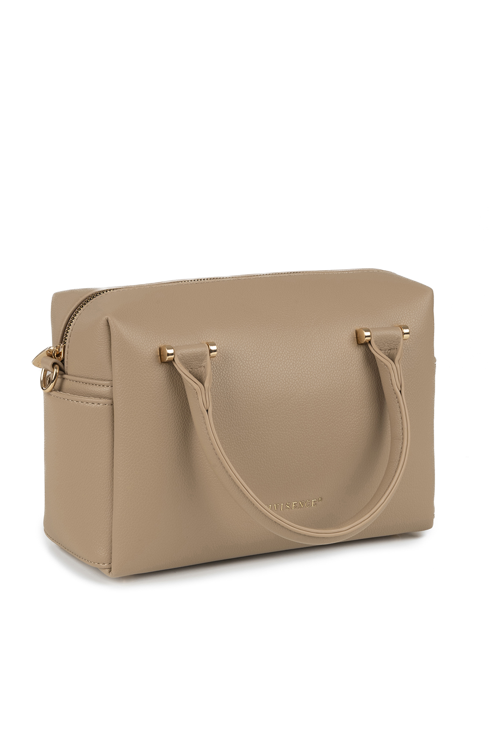 Vivisence Femme Sac À Main Zippé Avec Bandoulière Amovible Pour Le Quotidien, beige