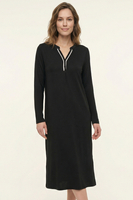 Vivisence Femme Chemise De Nuit Manches Longues Modal Coton Confort Respirant, noir