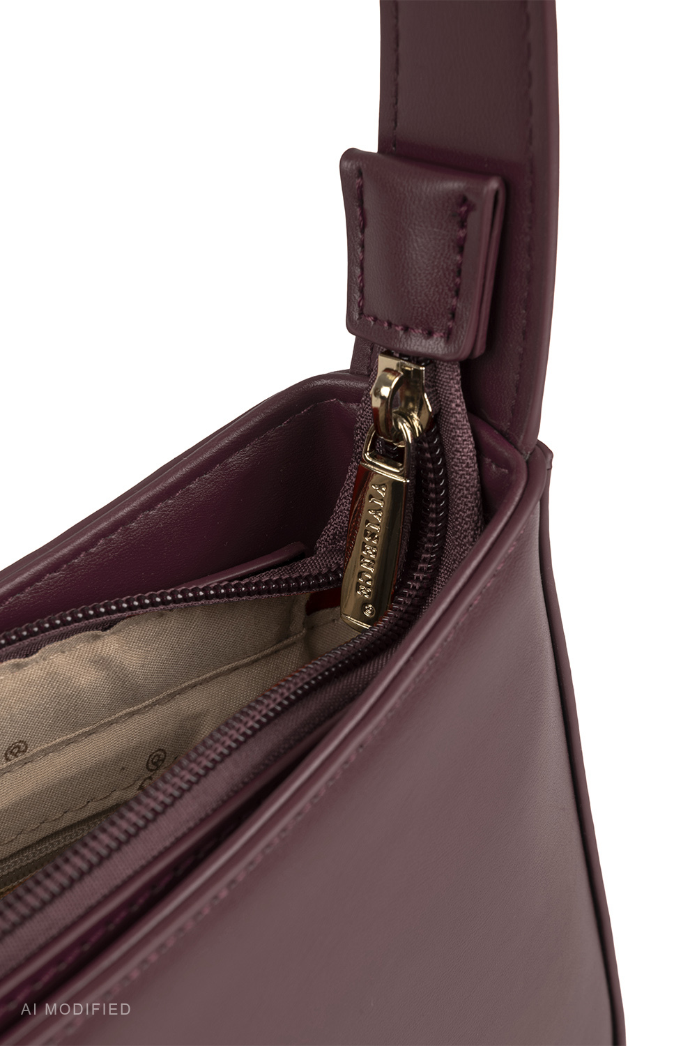 Vivisence T0046 Shoulder Bag Women's Baguette 100% Polyurethane Handbag, maroon