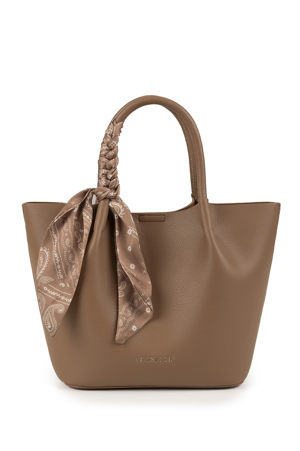 Vivisence Damen Schultertasche Mit Abnehmbarem Gurt Und Kosmetiktasche Alltag, Braun
