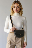 Vivisence Sac Bandoulière Femme Bande Décorative Pour un Usage Quotidien, noir