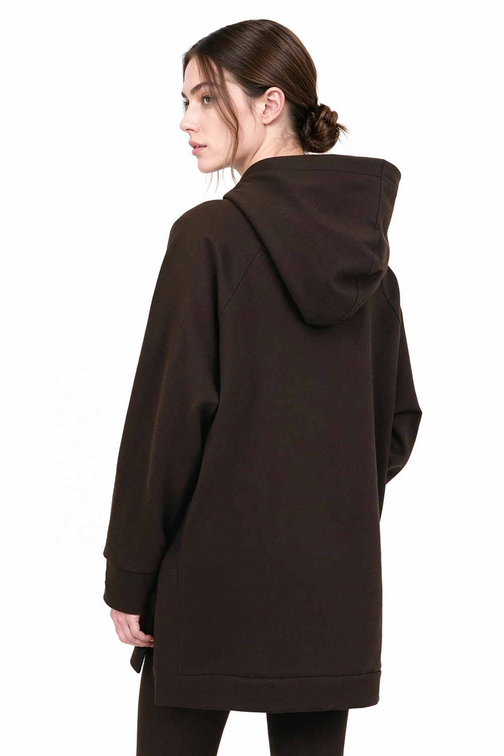 Vivisence Femme Sweat À Capuche Coton Élasthanne Confort Quotidien Douceur, marron