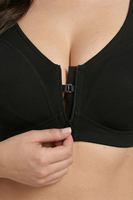 Vivisence Soutien Gorge Sans Armatures Femme Fermeture Devant Confort Maintien, noir