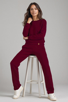 Vivisence Women's Sweatpants Wide Leg Lounge Relaxed Fit High Waist Knit Trousers With Elastic Waistband And Side Pockets Ideal For Casual Everyday Or Homewear Looks 9102, maroon
