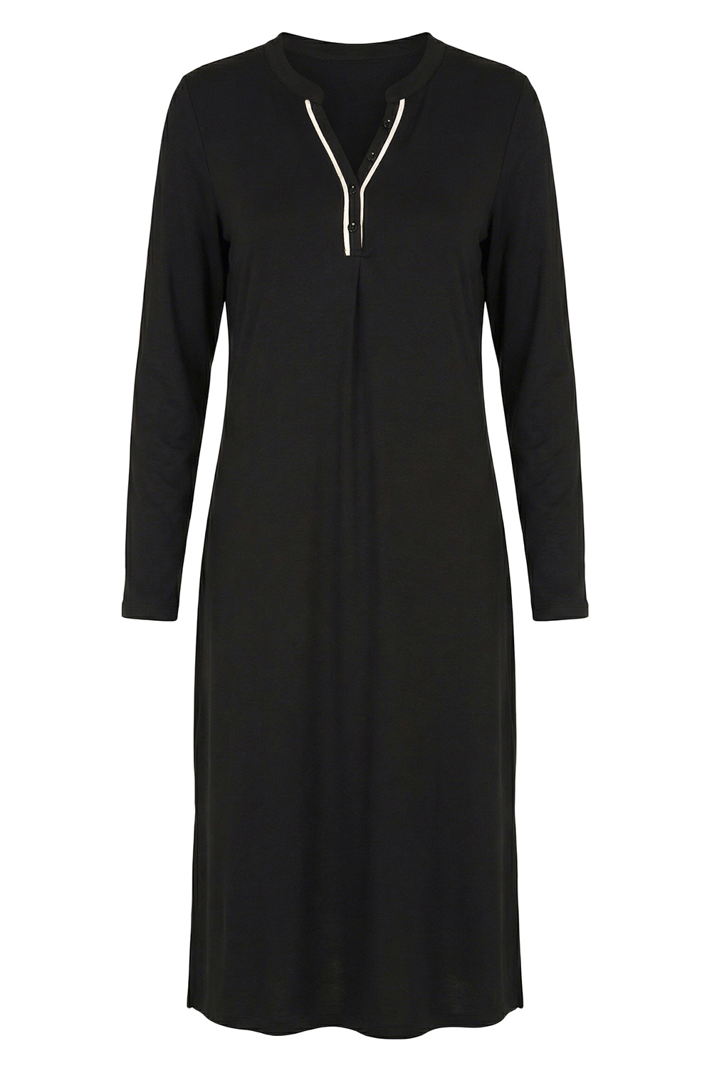 Vivisence Womens Nightdress Soft Feel Fabric Gentle Comfort For Restful Sleep, Black