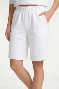 Vivisence Damen Shorts Baumwolle Stretchbund Taschen Für Den Alltag, weiß