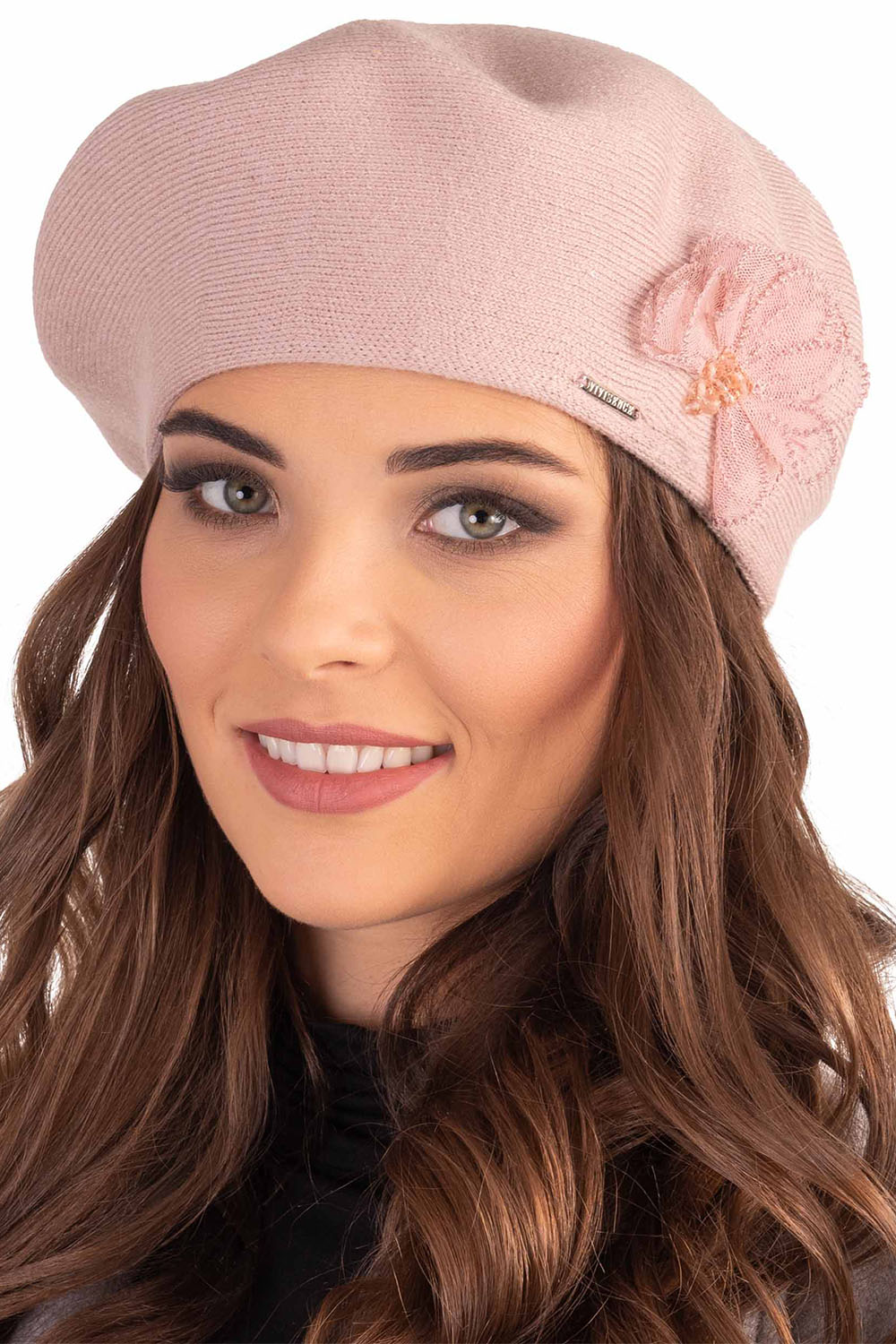 Vivisence Elegant Women's Winter Set Classic Beret And Matching Wool Scarf Made From Warm And Soft Fabric Ideal For Cold Winter And Autumn Weather, light pink